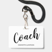 Coach Name Abzeichen Ausweis (Vorderseite mit Lanyard)