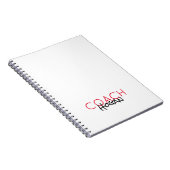 COACH NAME Custom text red black Sports Modern Notizblock (Rechte Seite)