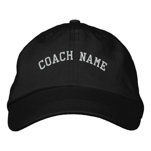 Coach Name Personalisiert bestickte Cap Black Bestickte Kappe (Vorderseite)