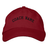Coach Name Personalized Embroidered  Cap Red Bestickte Baseballkappe (Vorderseite)