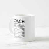 Coach Nutritional Label Danke Geschenk Kaffeetasse (Vorderseite Links)