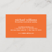 Coach Orange Watercolor Tree Life Coach II Visitenkarte (Rückseite)