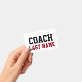 Coach Personalisiert Nachname Ausweis (Handheld)