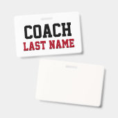 Coach Personalisiert Nachname Ausweis (Front & Back)