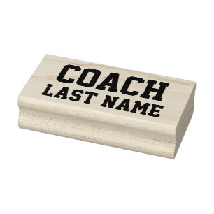 Coach Personalisiert Nachname Gummistempel
