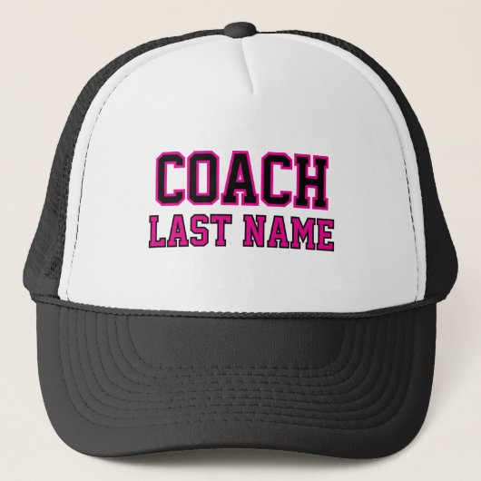 Coach Personalisiert Nachname Truckerkappe (Vorderseite)