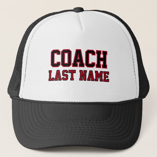 Coach Personalisiert Nachname Truckerkappe (Vorderseite)