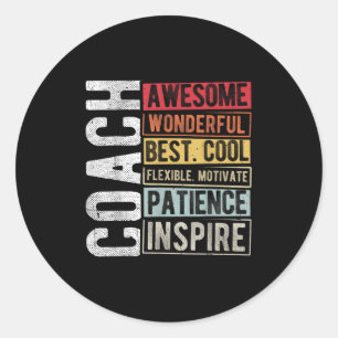 Coach Phantastisch Wunderschönes Cooles Motivieren Runder Aufkleber