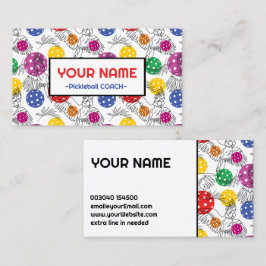 Coach Pickleball Papageien und Pickeballs Visitenkarte