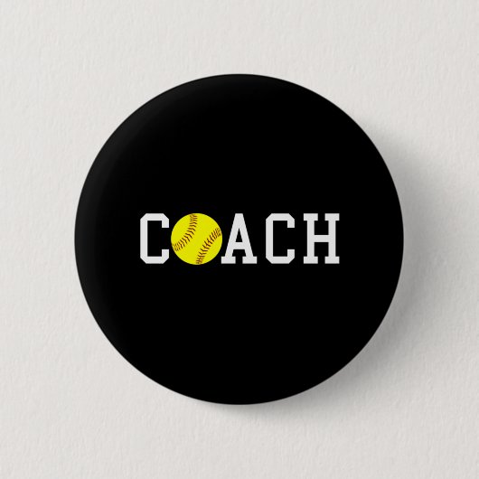 Coach Schnelle Pitch Softball Geschenkidee Button (Vorderseite)