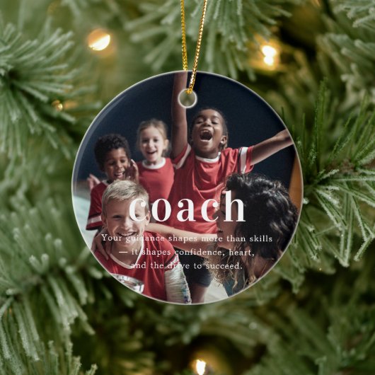 Coach | Sentimental Foto Keepake Weihnachten Keramik Ornament (Baum)