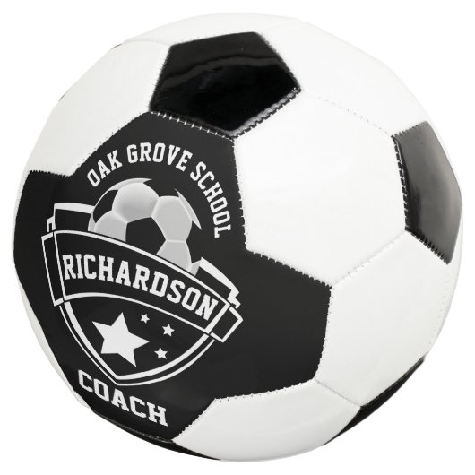 Coach - Sport-Logo - Schwarzweiß Fußball (Dreiviertel)