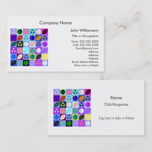 Coach Sports Store Sales Football Soccer Baseball Visitenkarte (Vorne/Hinten)