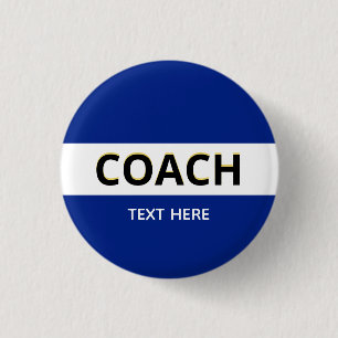 Coach Text auf blau Button
