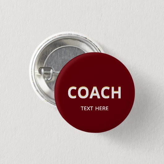 Coach Text auf Maroon Button (Vorne & Hinten)