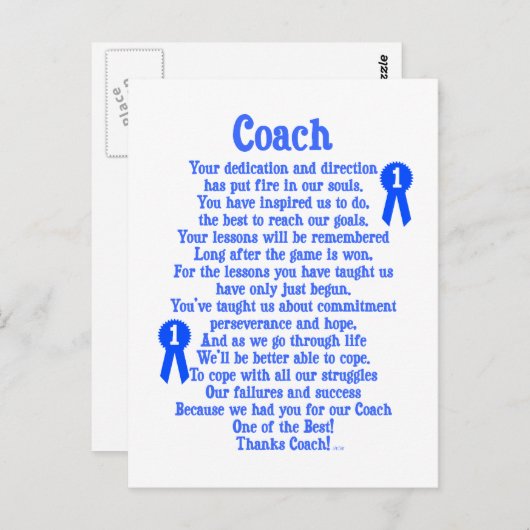 Coach Vielen Dank Postkarte (Vorne/Hinten)