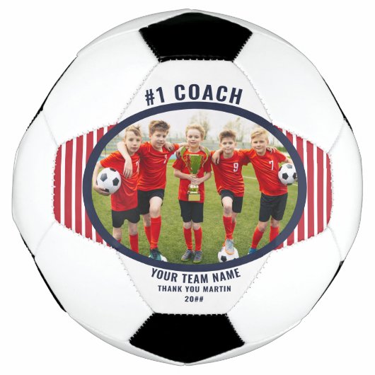 Coach Vielen Dank Team Foto Personalisiert Fußball (Vorderseite)