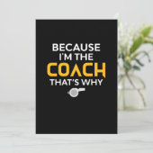 Coach - weil ich der Coach bin, deshalb Save The Date (Stehend Vorderseite)