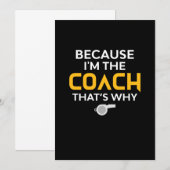 Coach - weil ich der Coach bin, deshalb Save The Date (Vorne/Hinten)