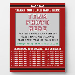 Coach-Wertschätzung gibt Foto, Text, Farben Fotoplatte