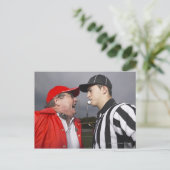 Coach Yelling am Schiedsrichter Postkarte (Stehend Vorderseite)