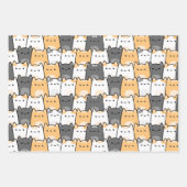 Coachella Katzen Gelb und Grau nahtloses Muster Geschenkpapier Set (Vorderseite 2)