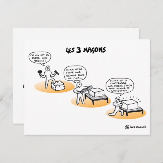 Coaching - Die 3 Maurer Postkarte (Vorne/Hinten)