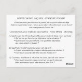 Coaching-Karte "AI - Positives Prinzip" Postkarte (Rückseite)