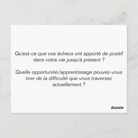 Coaching-Karte "Danke für deine Probleme" Postkarte (Rückseite)