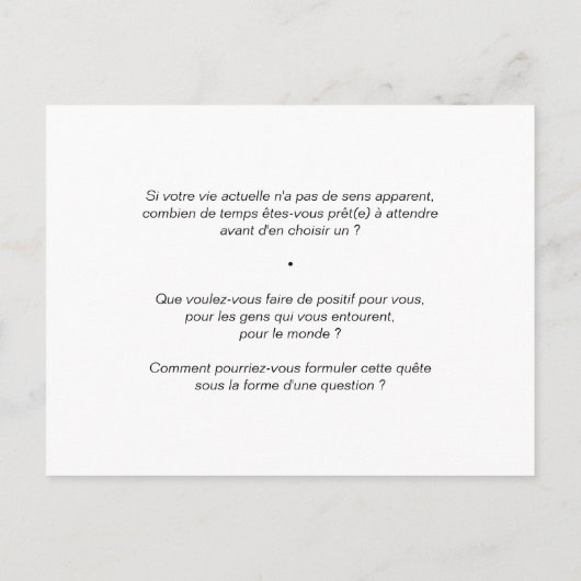 Coaching-Karte "Lebenseinschlag" Postkarte (Rückseite)