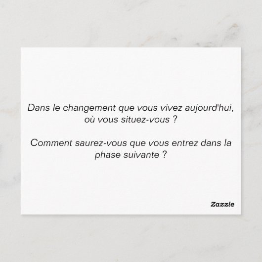 Coaching-Karte "Schritte des Wandels" Postkarte (Rückseite)