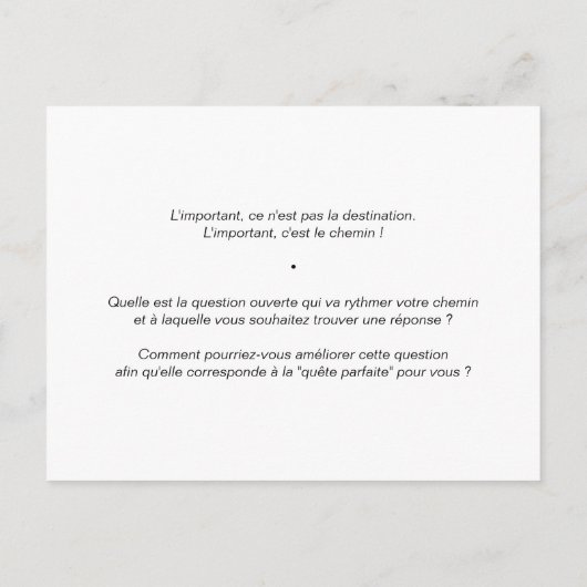 Coaching-Karte "Such nach dir" Postkarte (Rückseite)