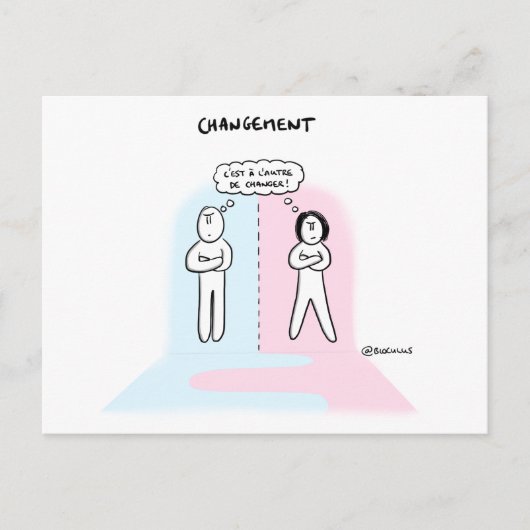 Coaching-Karte "Veränderung, wer macht den 1. Schr Postkarte (Vorderseite)