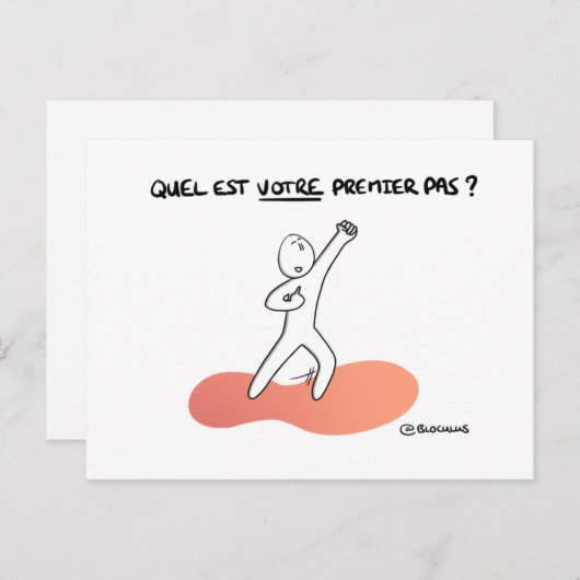 Coaching-Karte: "Was ist Ihr 1. Schritt?" Postkarte (Vorne/Hinten)