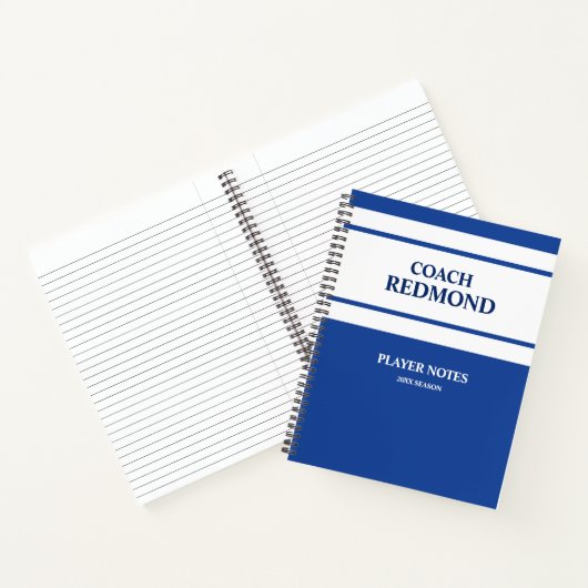 Coaching Royal Blau und Weiß Notizblock (Innenseite)