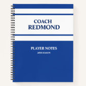 Coaching Royal Blau und Weiß Notizblock (Vorderseite)
