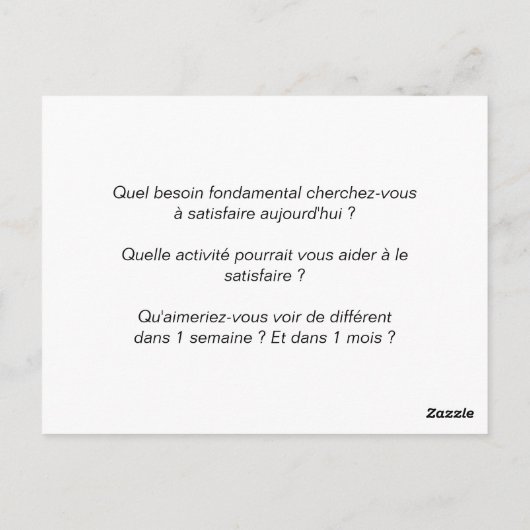 Coachingkarte: Maslow-Pyramide Postkarte (Rückseite)