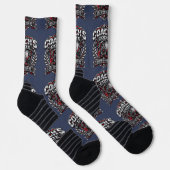 Coach's Code Metallic Fitness Emblem Logo Design Socken (Rechts)