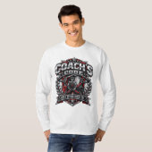 Coach's Code Metallic Fitness Emblem Logo Design T-Shirt (Vorne ganz)