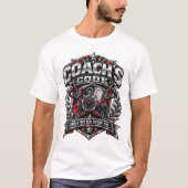 Coach's Code Metallic Fitness Emblem Logo Design T-Shirt (Vorderseite)