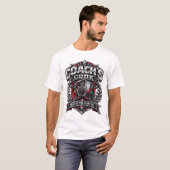 Coach's Code Metallic Fitness Emblem Logo Design T-Shirt (Vorne ganz)