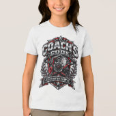 Coach's Code Metallic Fitness Emblem Logo Design Tri-Blend Shirt (Vorderseite)