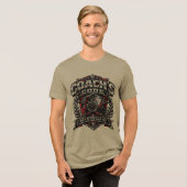 Coach's Code Metallic Fitness Emblem Logo Design Tri-Blend Shirt (Vorderseite voll)