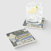 Coach's Corner Savannah Marble Stone Untersetzer. Steinuntersetzer (Seitenansicht)