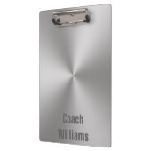 Coach's Name Brushed Metal Look hinzufügen Klemmbrett (Links)