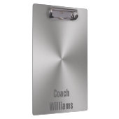 Coach's Name Brushed Metal Look hinzufügen Klemmbrett (Rechts)