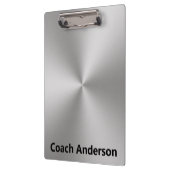 Coach's Name Silver Brushed Metal Look Klemmbrett (Links)