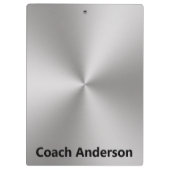 Coach's Name Silver Brushed Metal Look Klemmbrett (Rückseite)