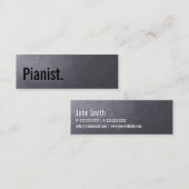 Coal Black Pianist Mini Business Card Mini Visitenkarte (Vorne/Hinten)