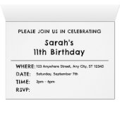 Coal Confetti Wasserfarbe Dots Geburtstag Einladun (Innenansicht Horizontal (Unten))